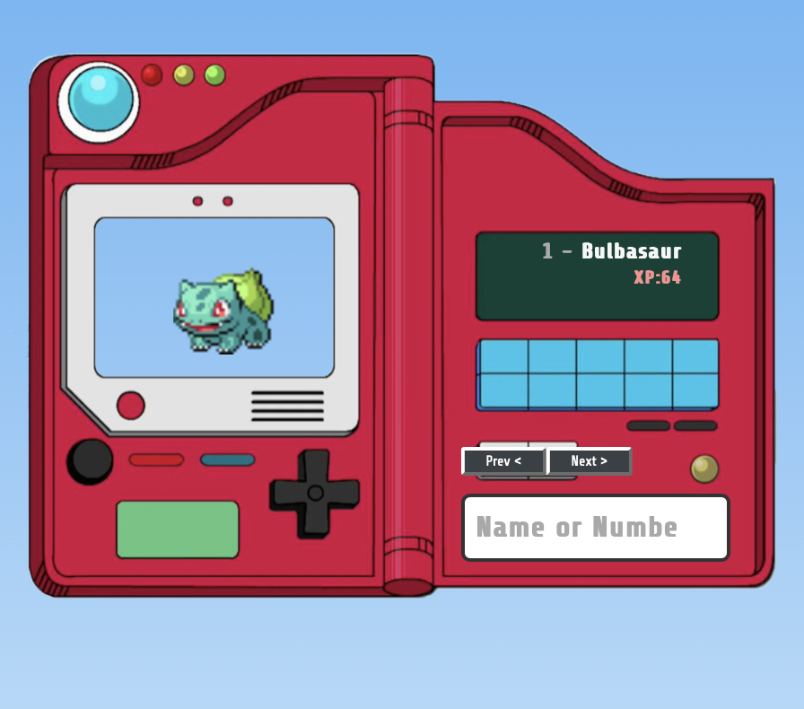 Pokédex Device interface screenshot